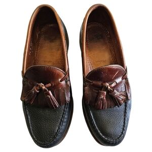 Allen Edmonds Nashua Pebbled Leather Tassel Loafers 7.5 Old Money Modern Preppy